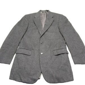 Lord & Taylor Cashmere Blazer Mens 40‎ Long Grant Thomas Gray 2 Button 1 Vent